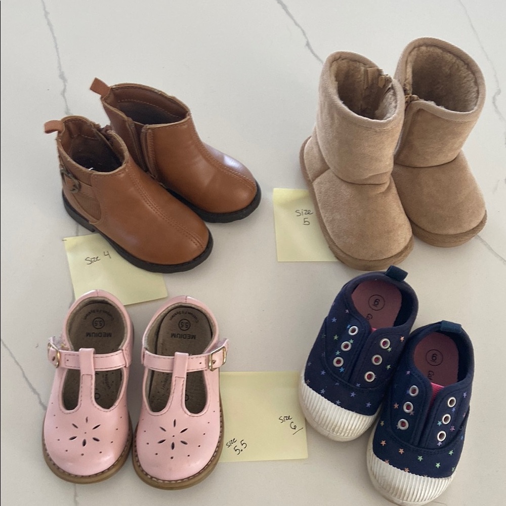 Four pairs of Baby girl shoes